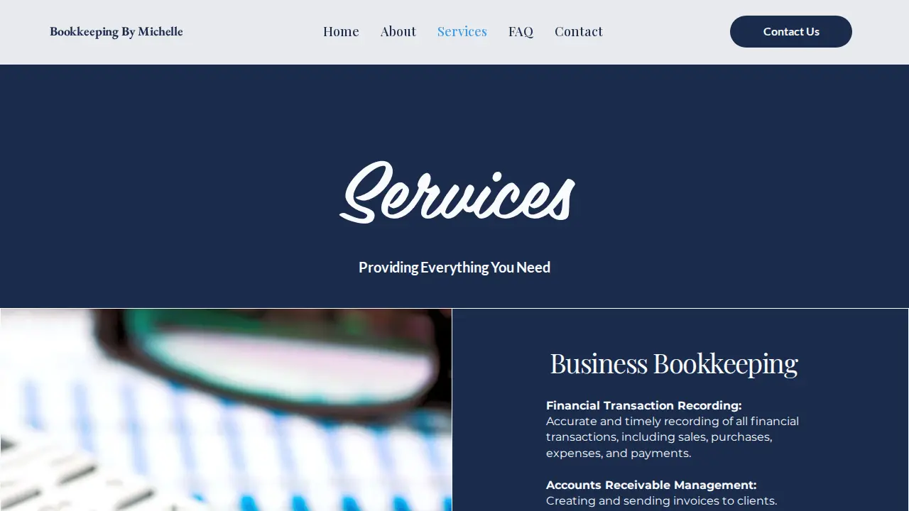 Bookkeeping By Michelle Inc page