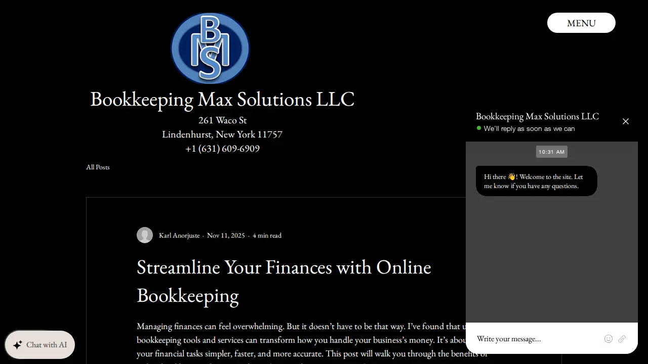 Bookkeeping Max Solutions LLC page