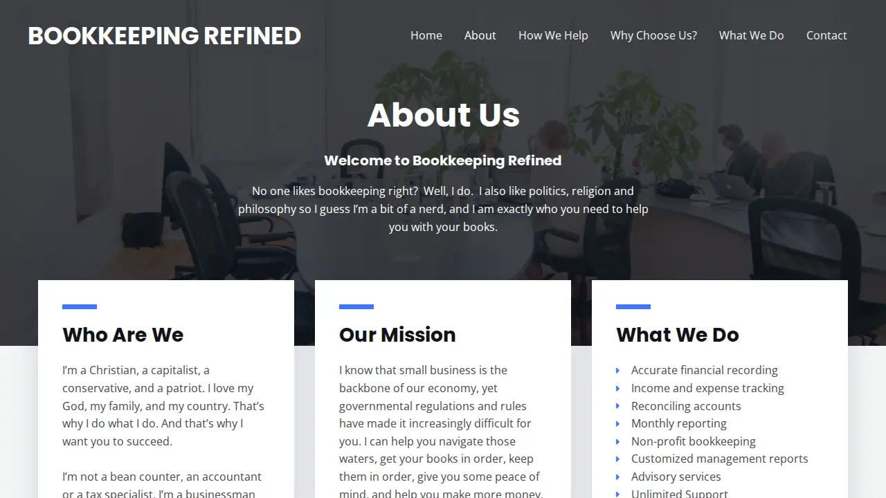 Bookkeeping Refined, LLC page