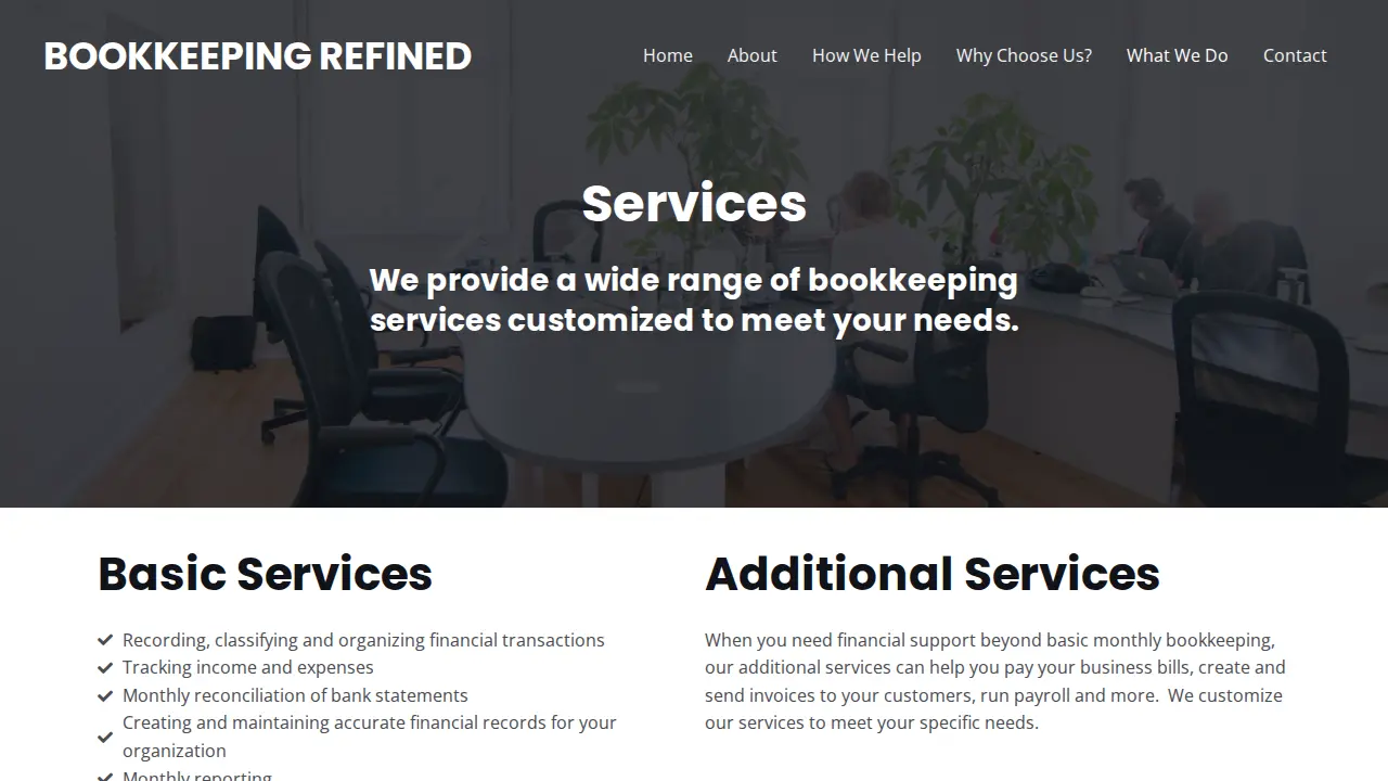 Bookkeeping Refined, LLC page