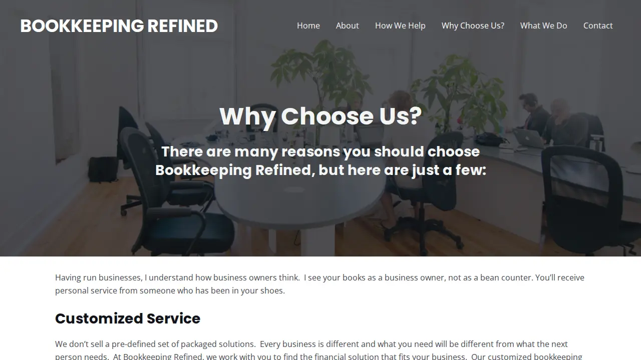 Bookkeeping Refined, LLC page