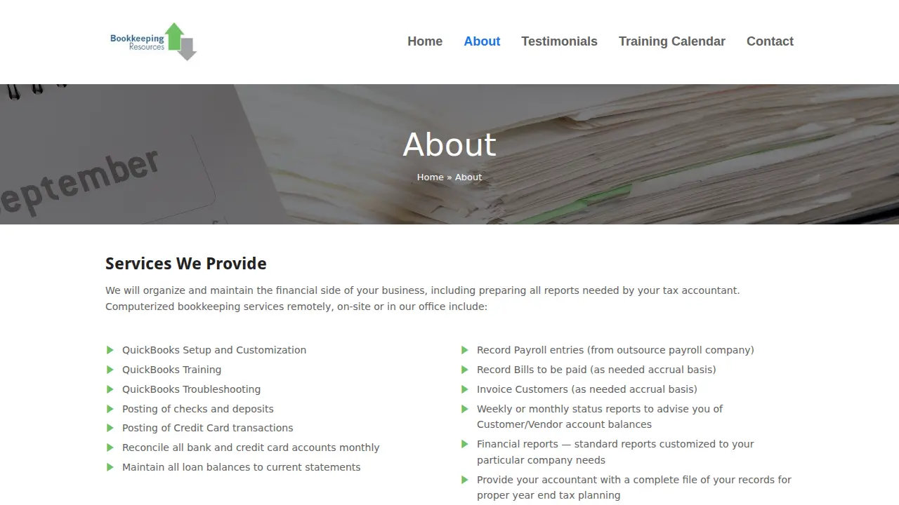 Bookkeeping Resources page