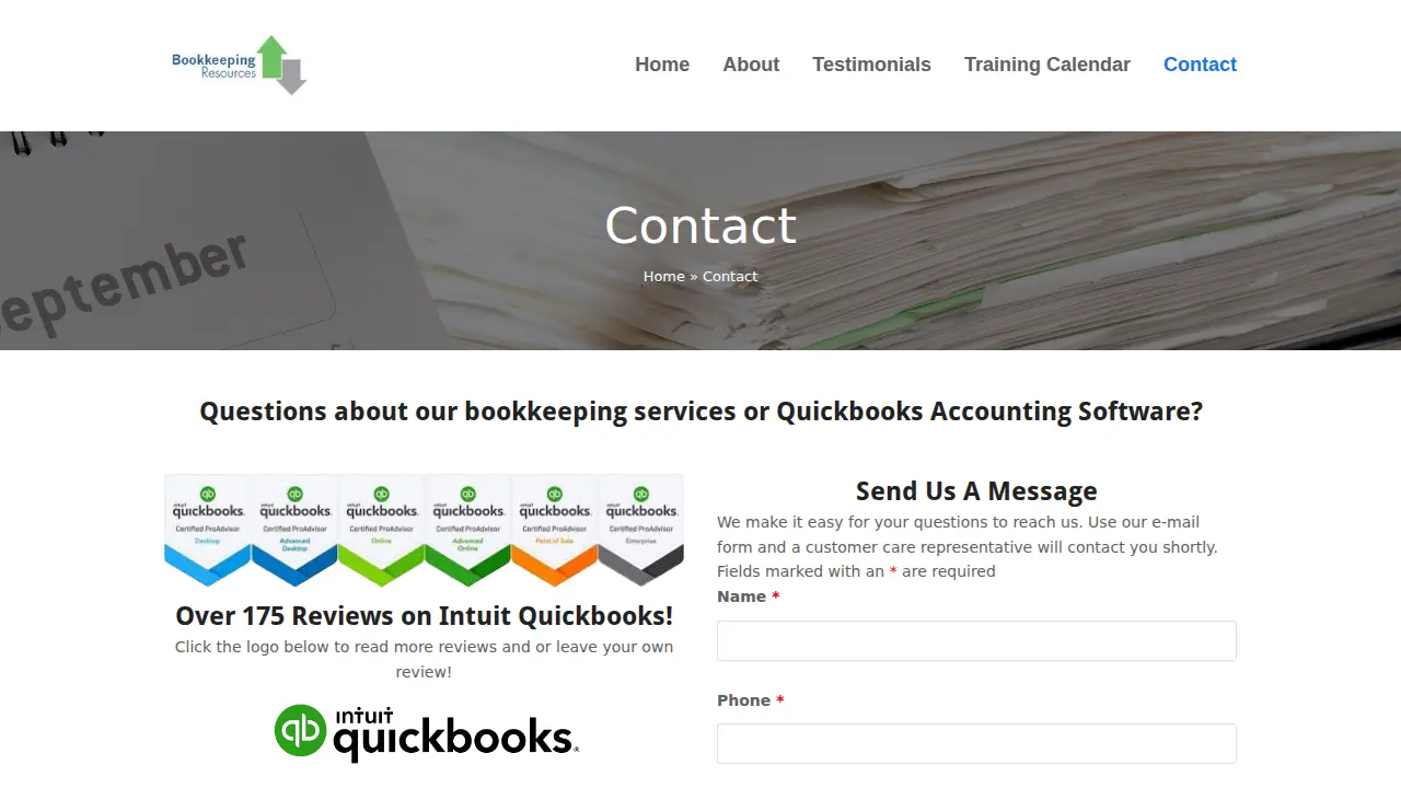 Bookkeeping Resources page