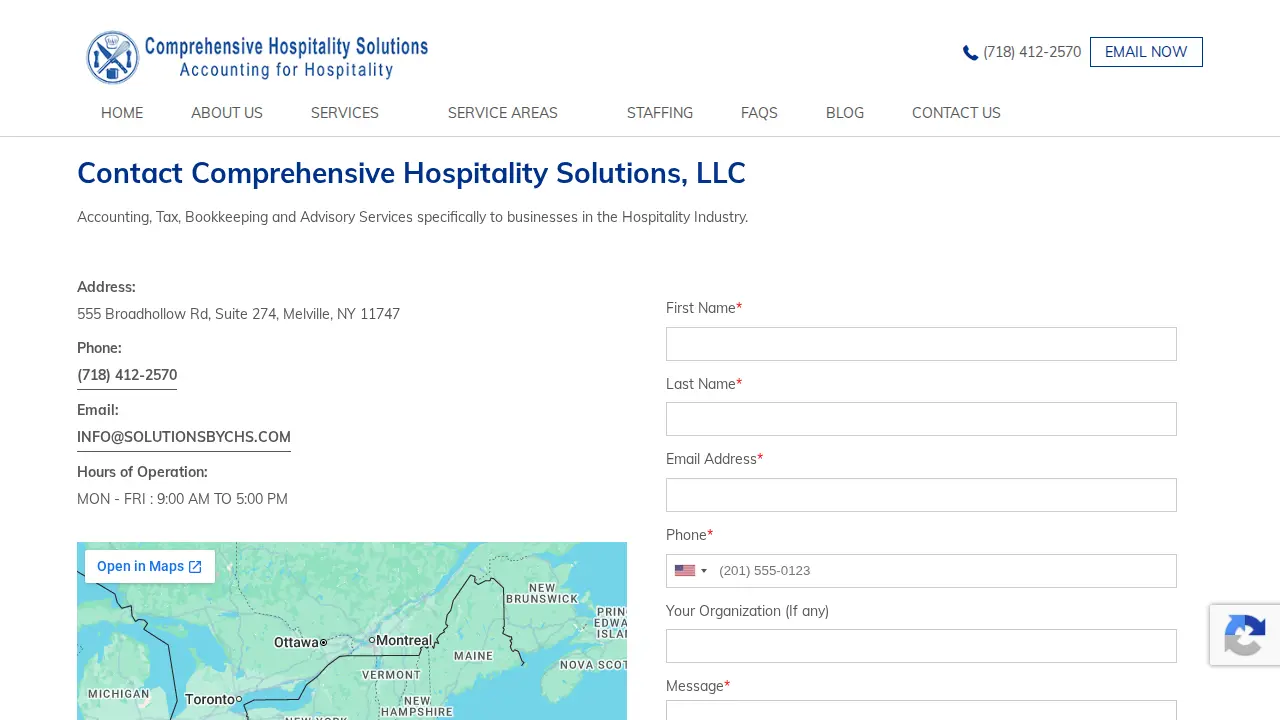 Comprehensive Hospitality Solutions page
