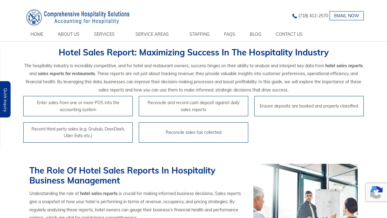 Comprehensive Hospitality Solutions page