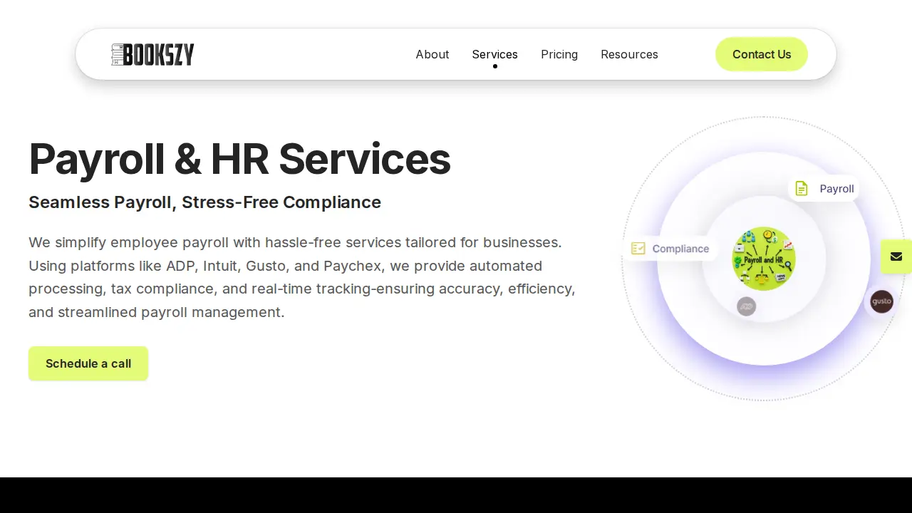Bookszy | Bookkeeping for Startups and Small Business page