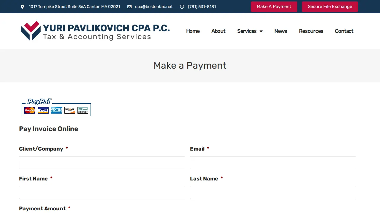 Yuri Pavlikovich CPA P.C. page