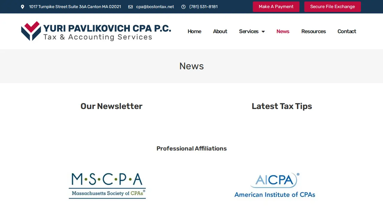 Yuri Pavlikovich CPA P.C. page
