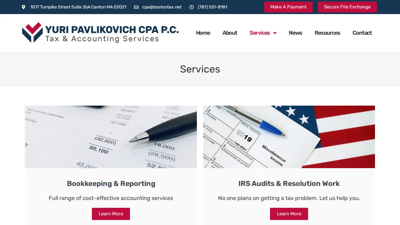 Yuri Pavlikovich CPA P.C. page