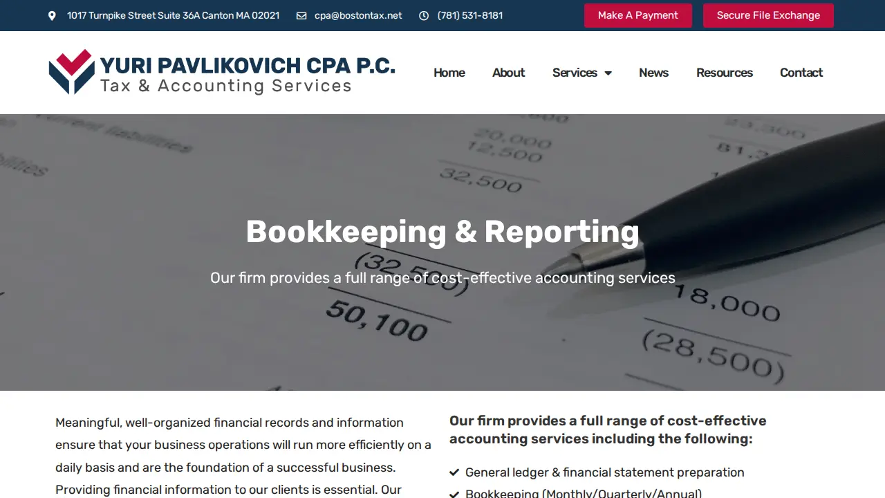 Yuri Pavlikovich CPA P.C. page