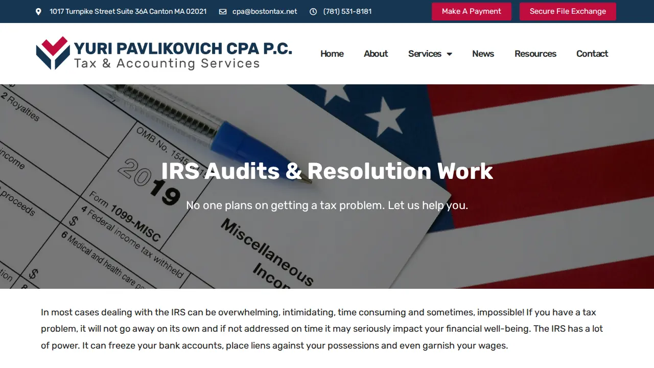 Yuri Pavlikovich CPA P.C. page