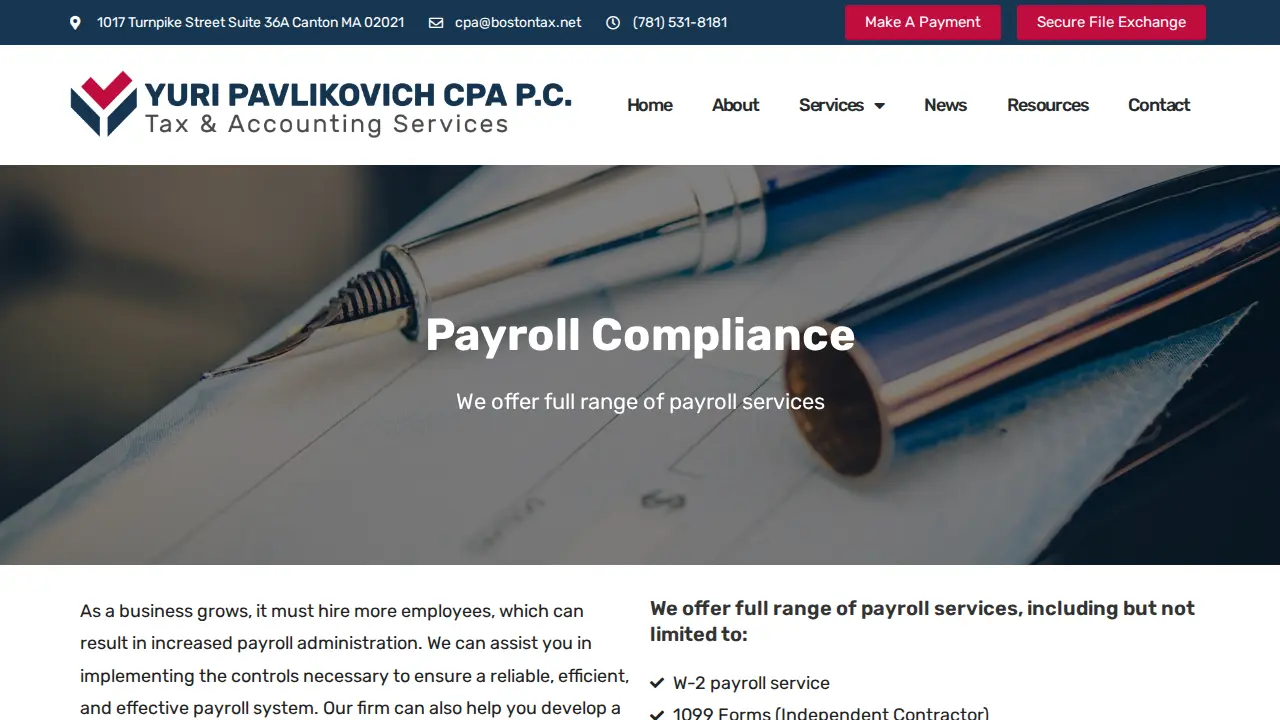 Yuri Pavlikovich CPA P.C. page