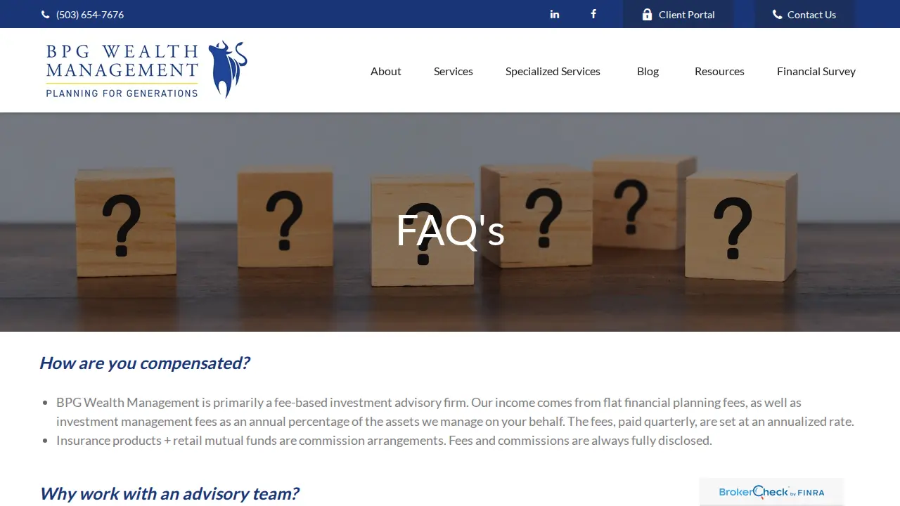 BPG Wealth Management page