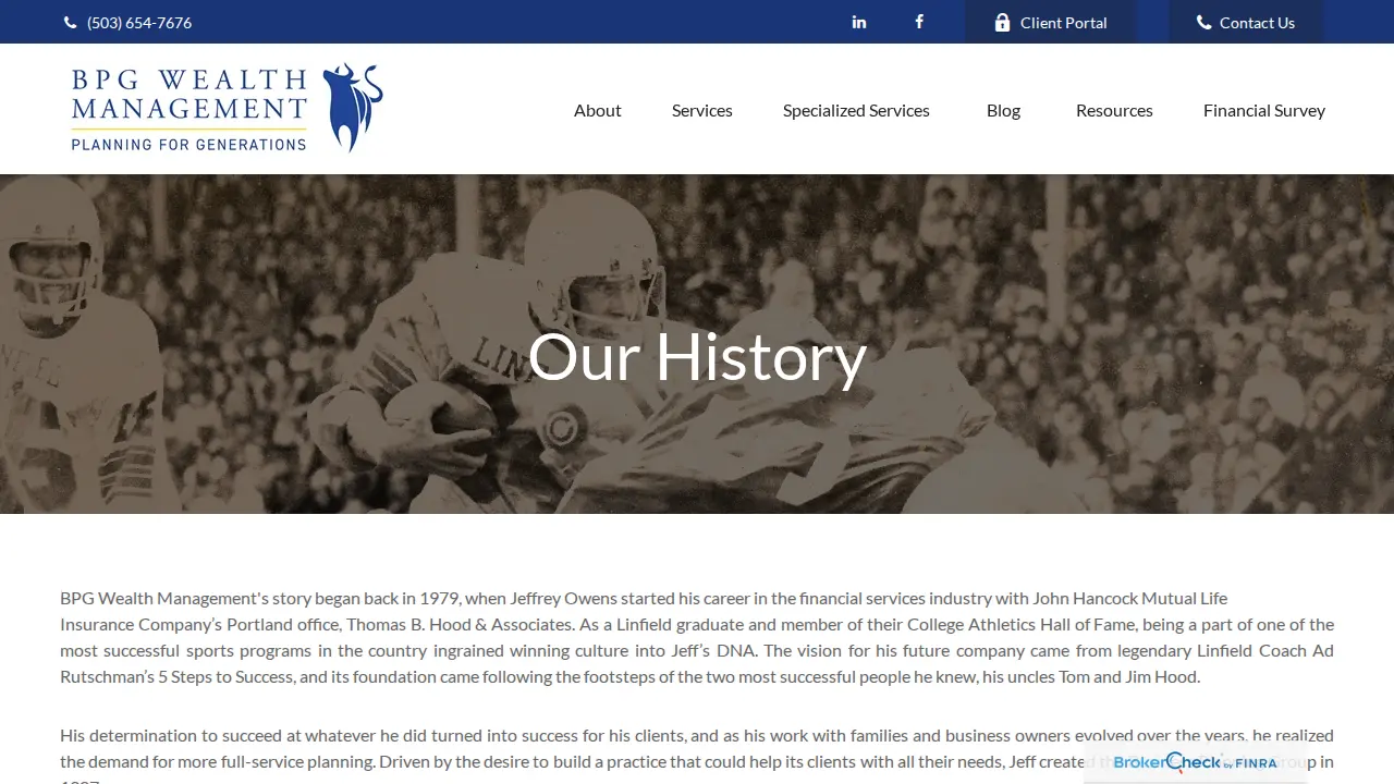 BPG Wealth Management page