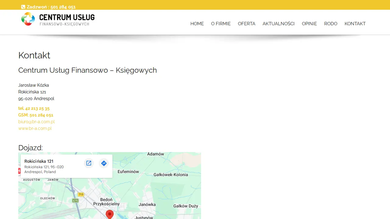 CENTRUM USŁUG FINANSOWO - KSIĘGOWYCH JAROSŁAW KÓZKA page