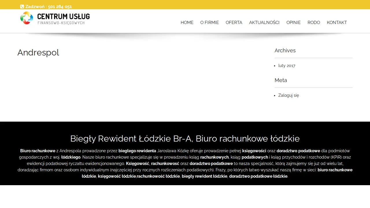 CENTRUM USŁUG FINANSOWO - KSIĘGOWYCH JAROSŁAW KÓZKA page