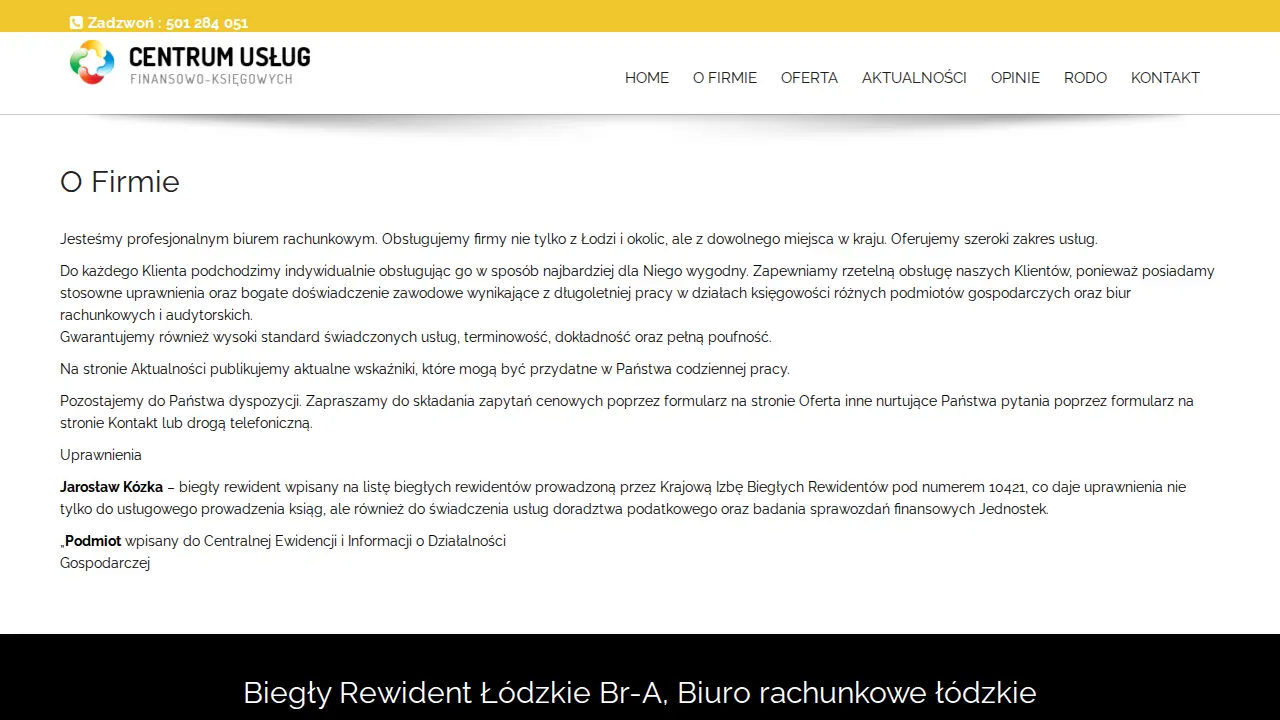 CENTRUM USŁUG FINANSOWO - KSIĘGOWYCH JAROSŁAW KÓZKA page