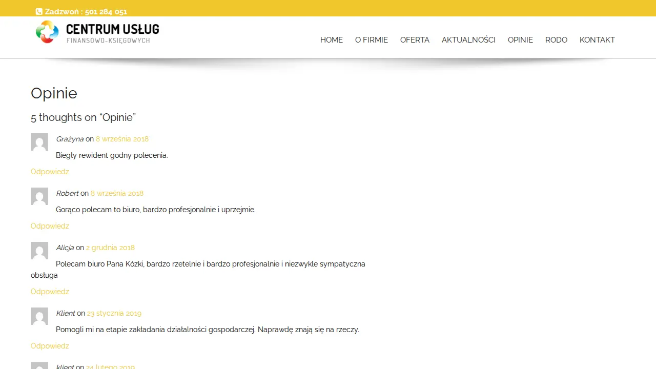 CENTRUM USŁUG FINANSOWO - KSIĘGOWYCH JAROSŁAW KÓZKA page