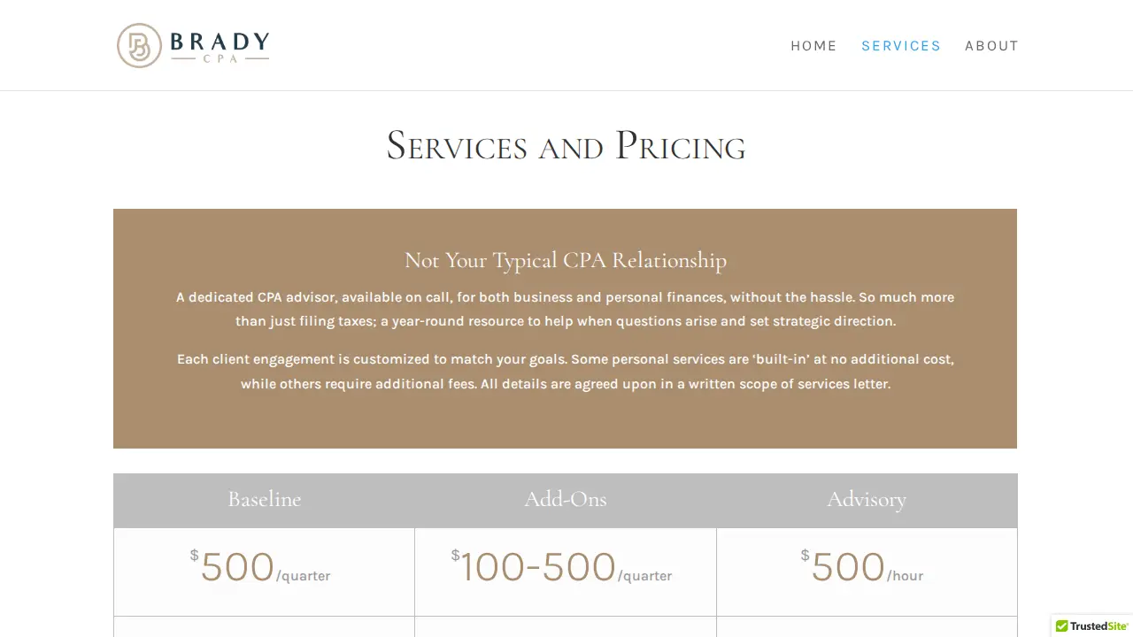 Brady CPA page