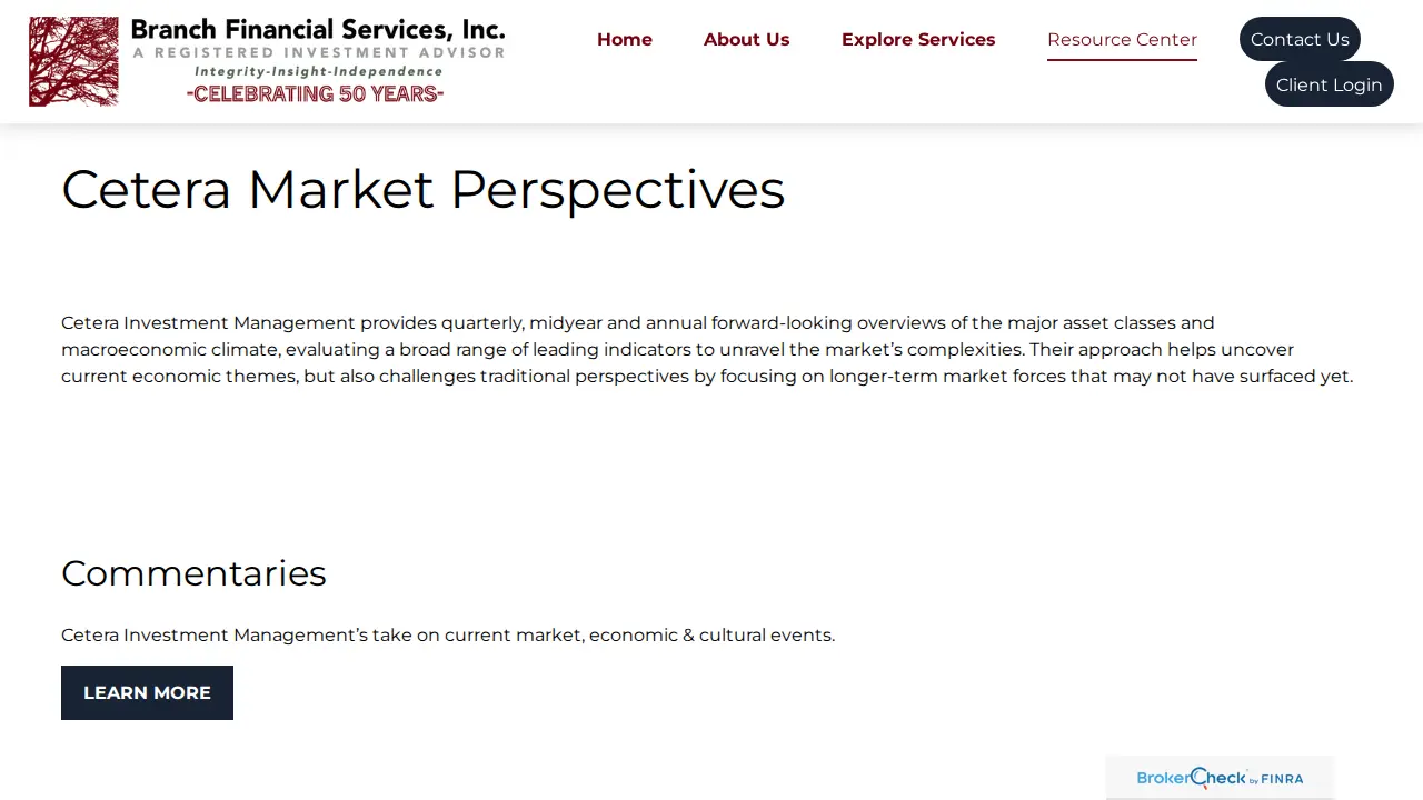 Branch Financial Services, Inc page