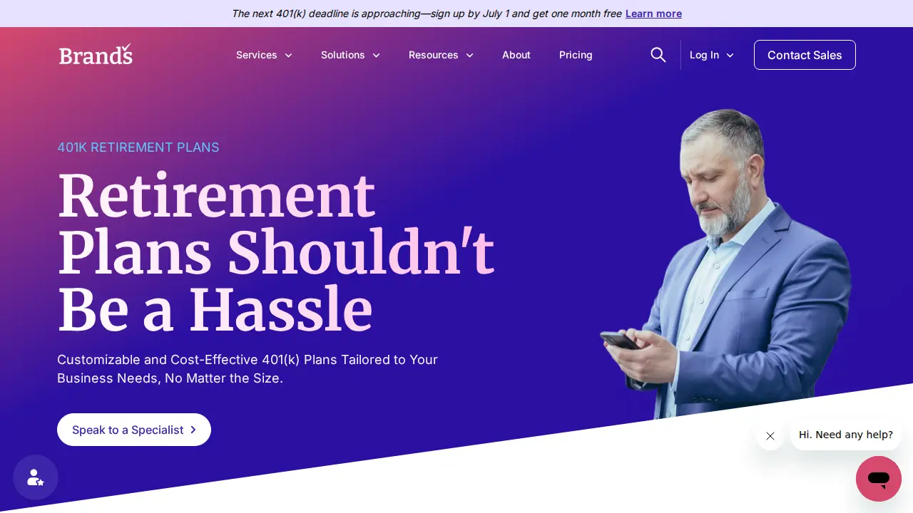 Brand's Payroll page