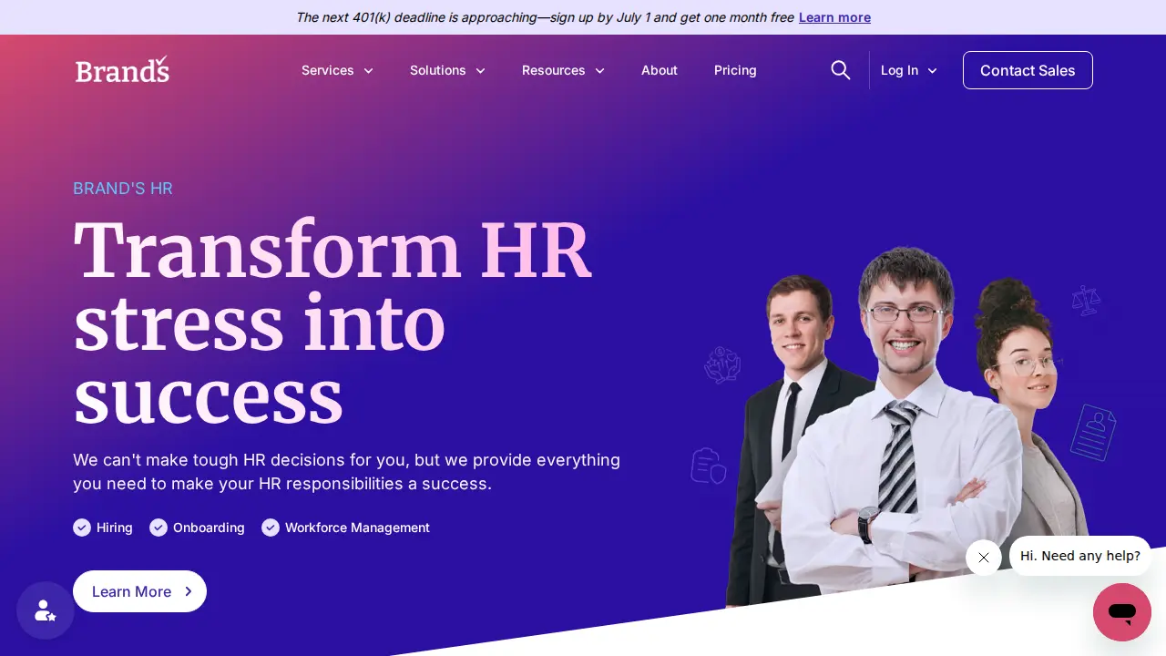 Brand's Payroll page