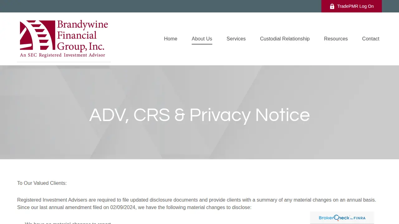 Brandywine Financial Group, Inc. page