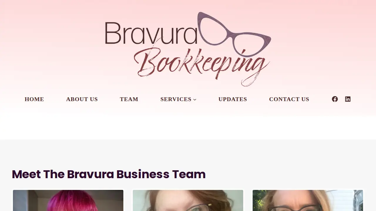 Bravura Bookkeeping page