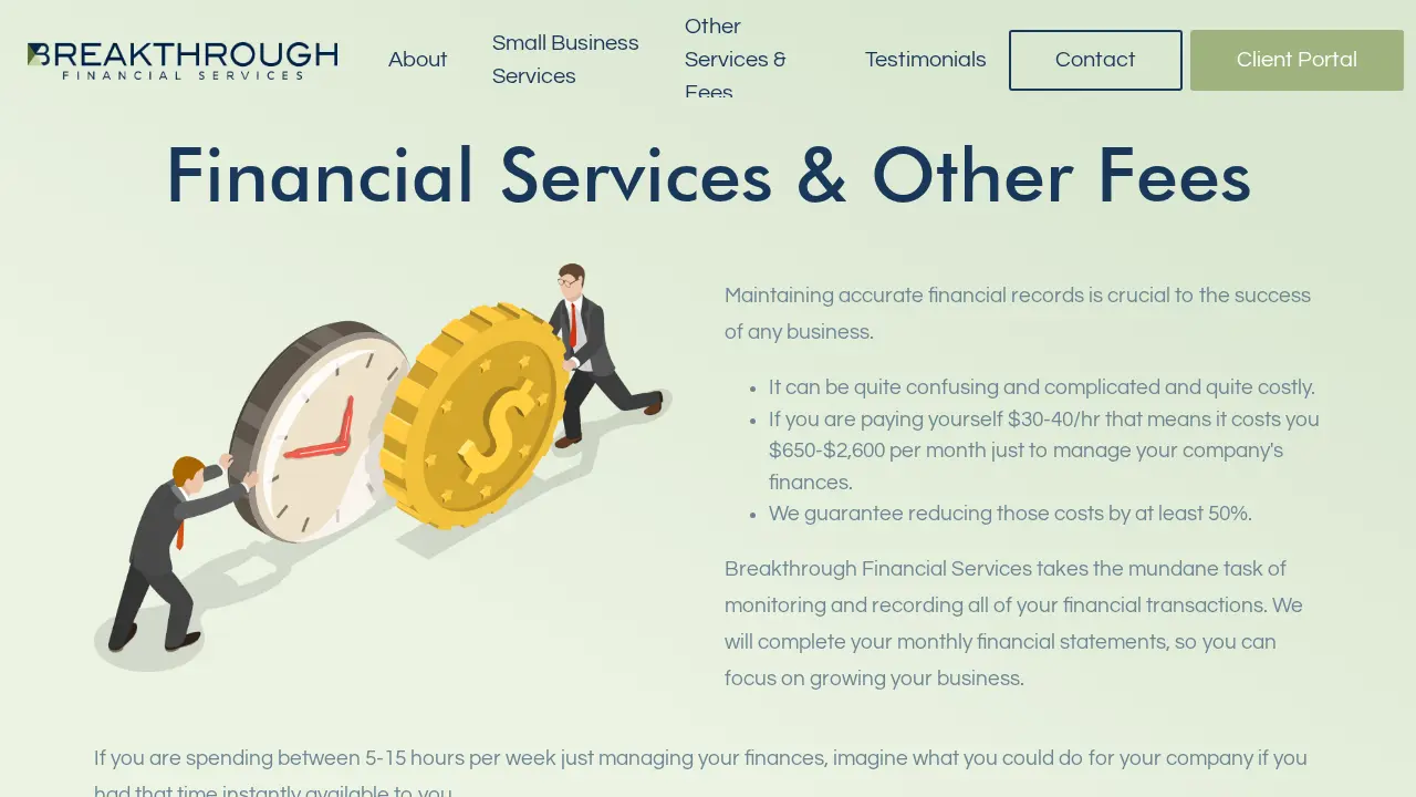 Breakthrough Financial Services page