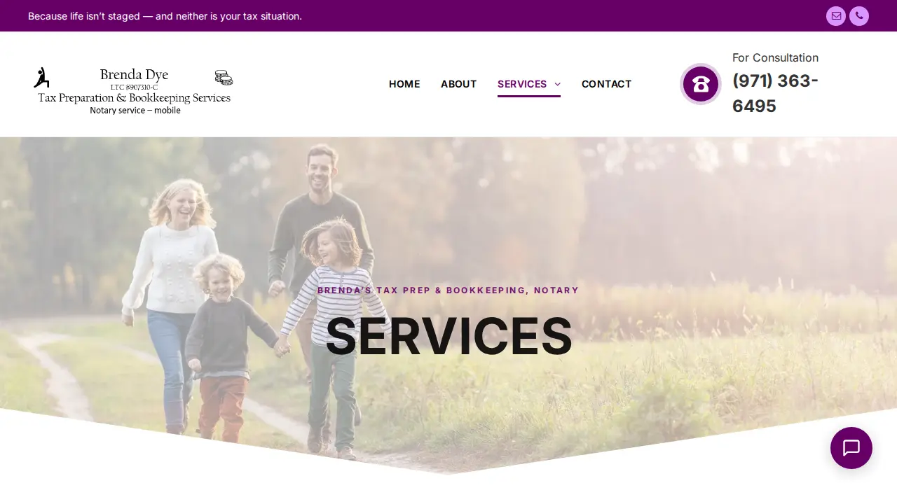Brenda's Tax Prep & Bookkeeping, Notary page
