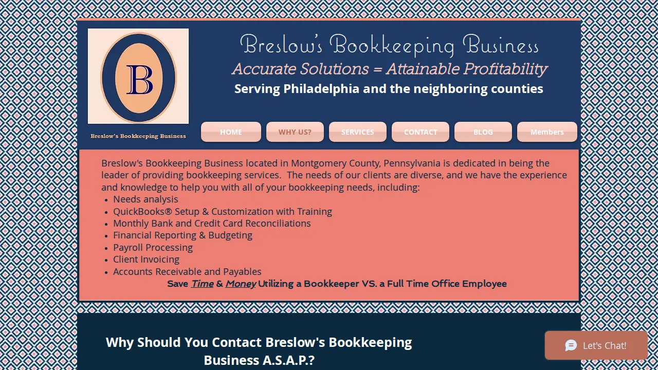 Breslow's Bookkeeping Business of Collegeville page