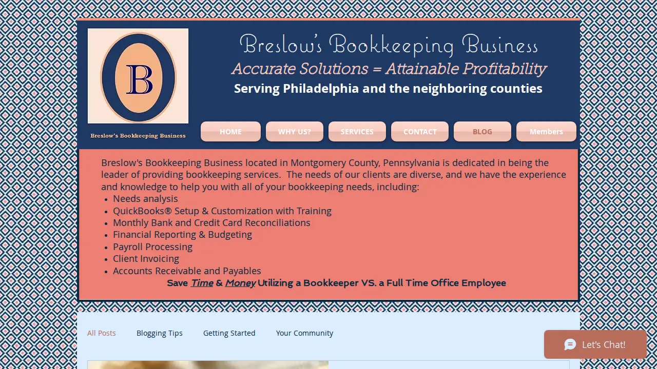 Breslow's Bookkeeping Business of Collegeville page