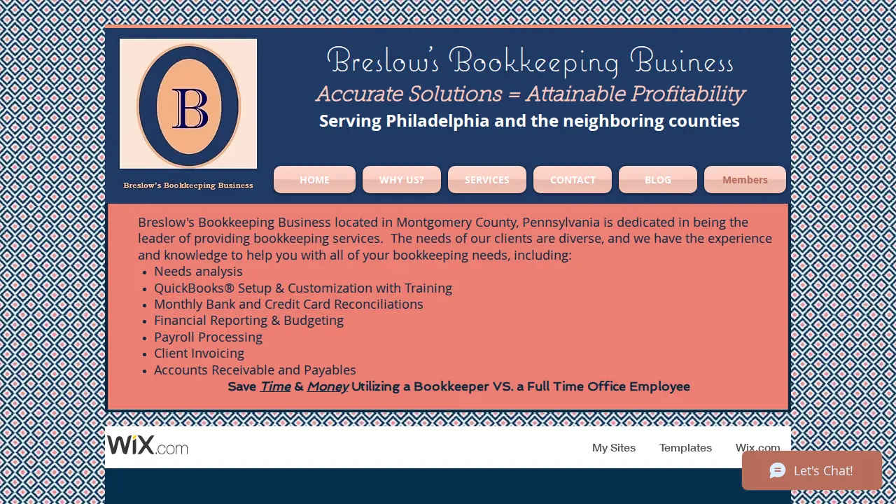 Breslow's Bookkeeping Business of Collegeville page