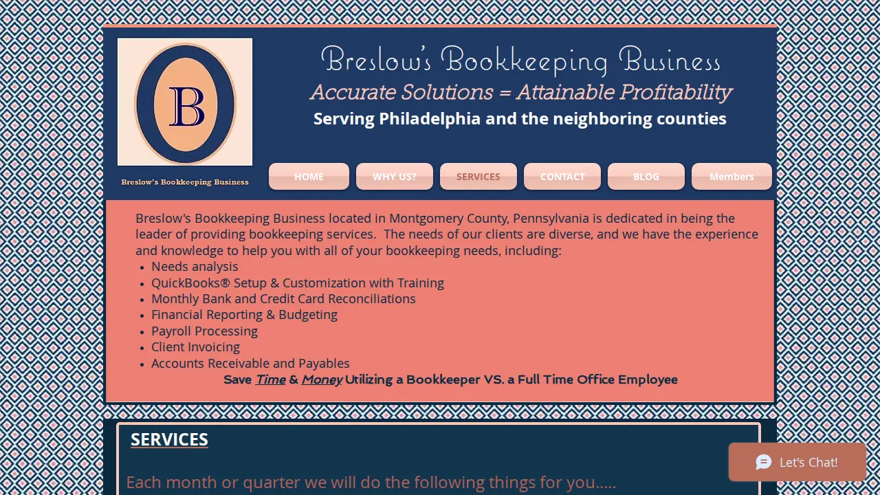 Breslow's Bookkeeping Business of Collegeville page