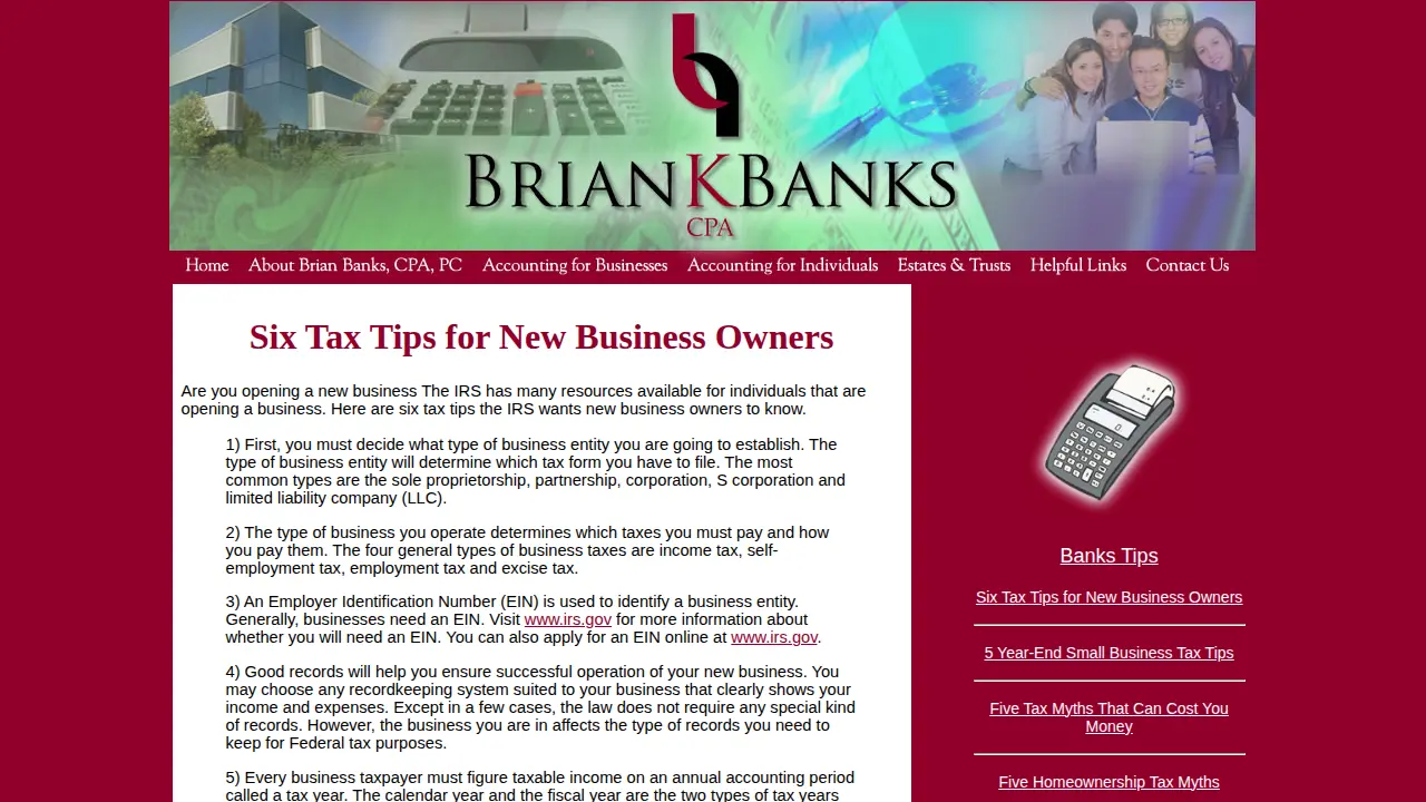 Brian K. Banks, CPA P.C. page