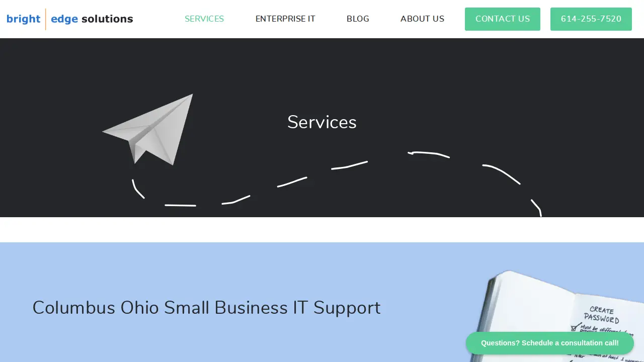 Bright Edge Solutions page