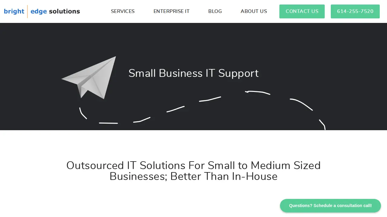Bright Edge Solutions page