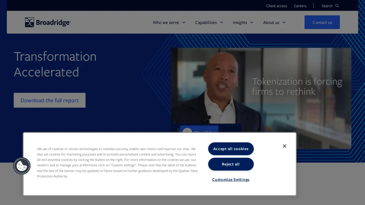Broadridge Financial Solutions page