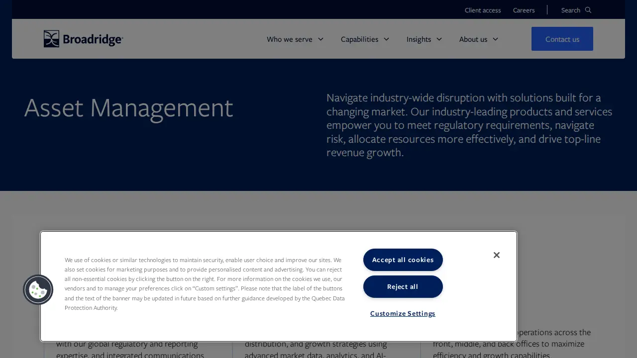 Broadridge Financial Solutions page