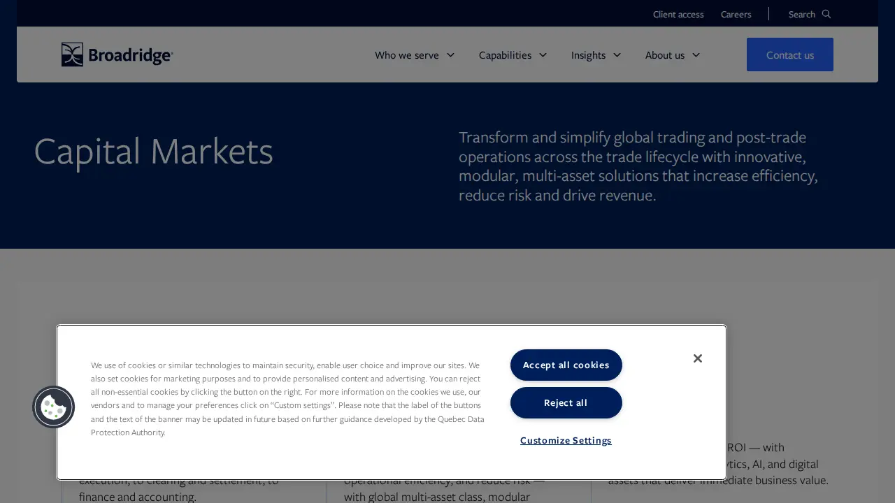 Broadridge Financial Solutions page