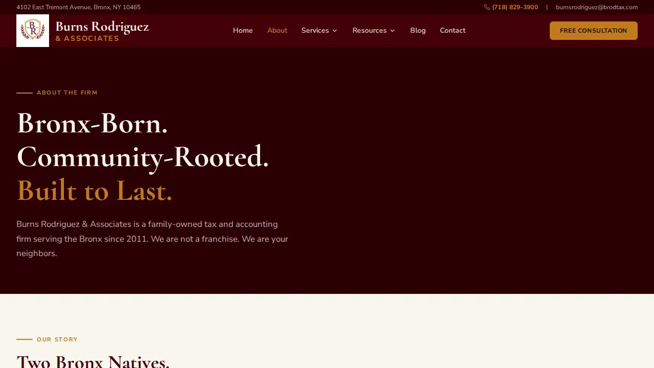 Burns Rodriguez & Associates Tax Services page