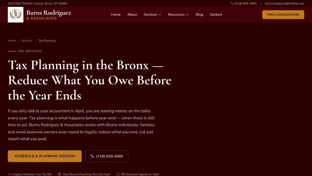 Burns Rodriguez & Associates Tax Services page