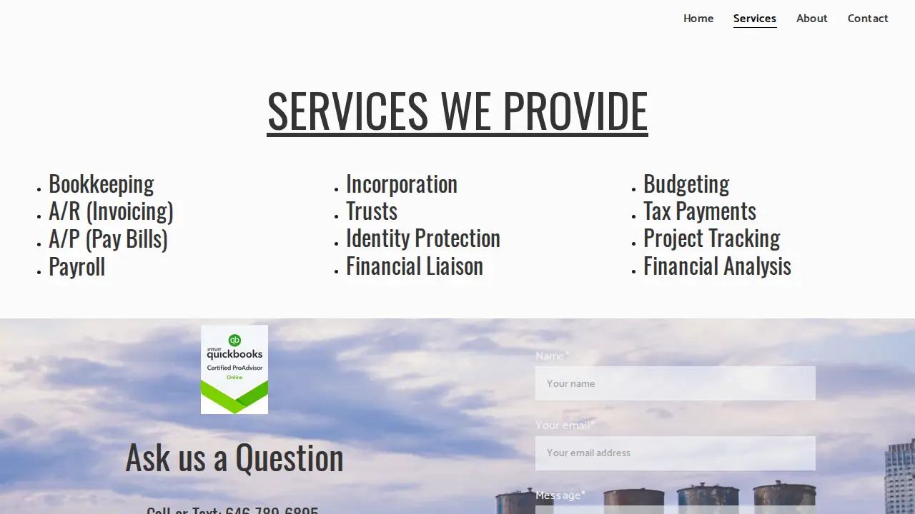 Brooklyn Bookkeeping page