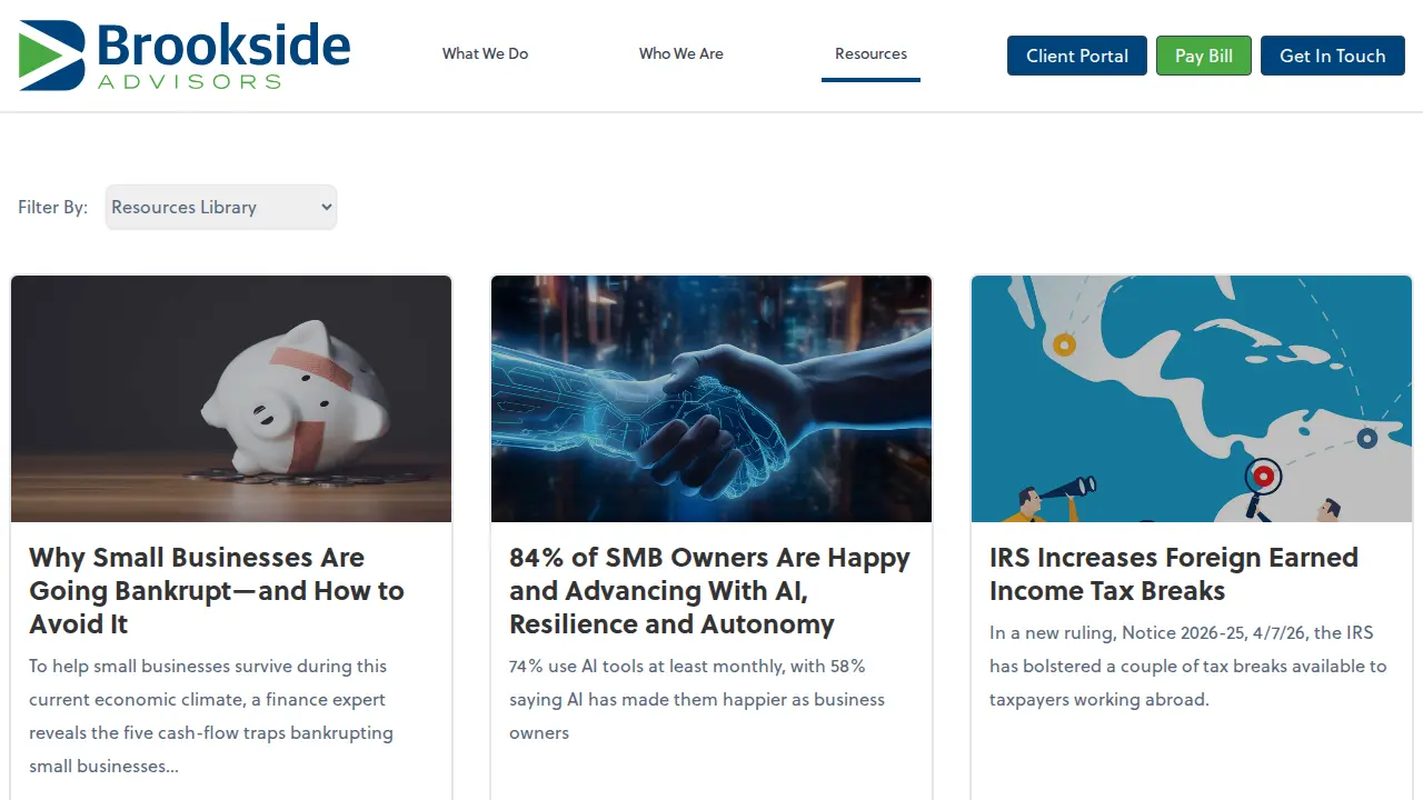 Brookside Advisors page