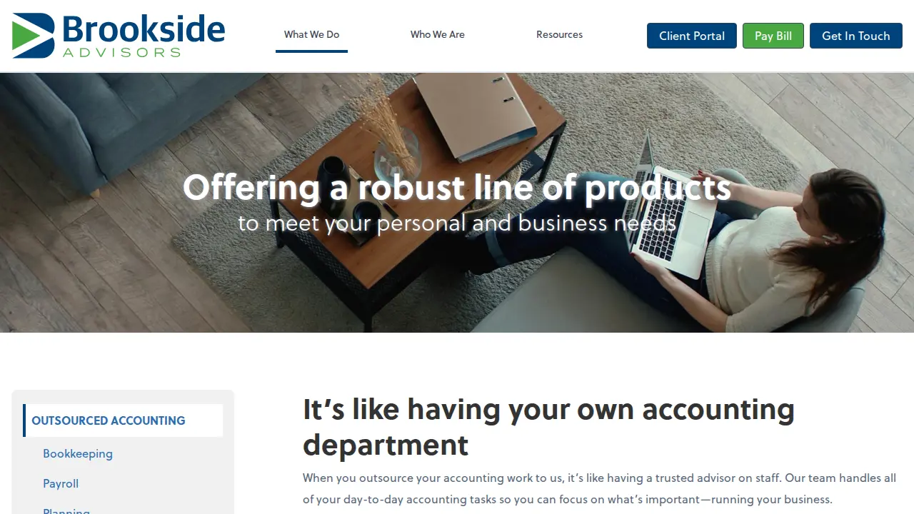 Brookside Advisors page