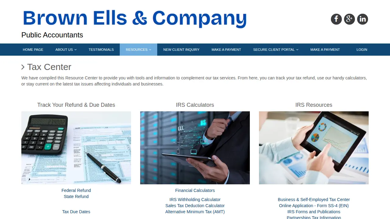 Brown, Ells & Company page
