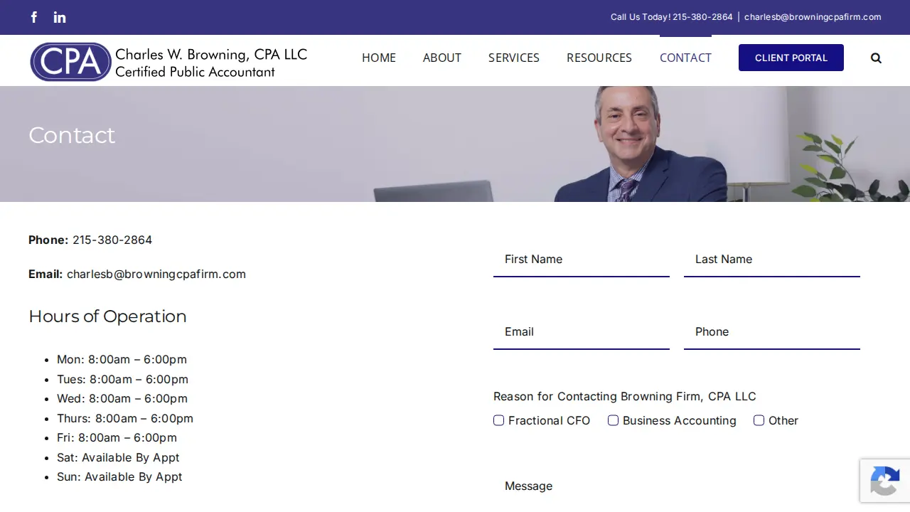 Charles W. Browning, CPA page