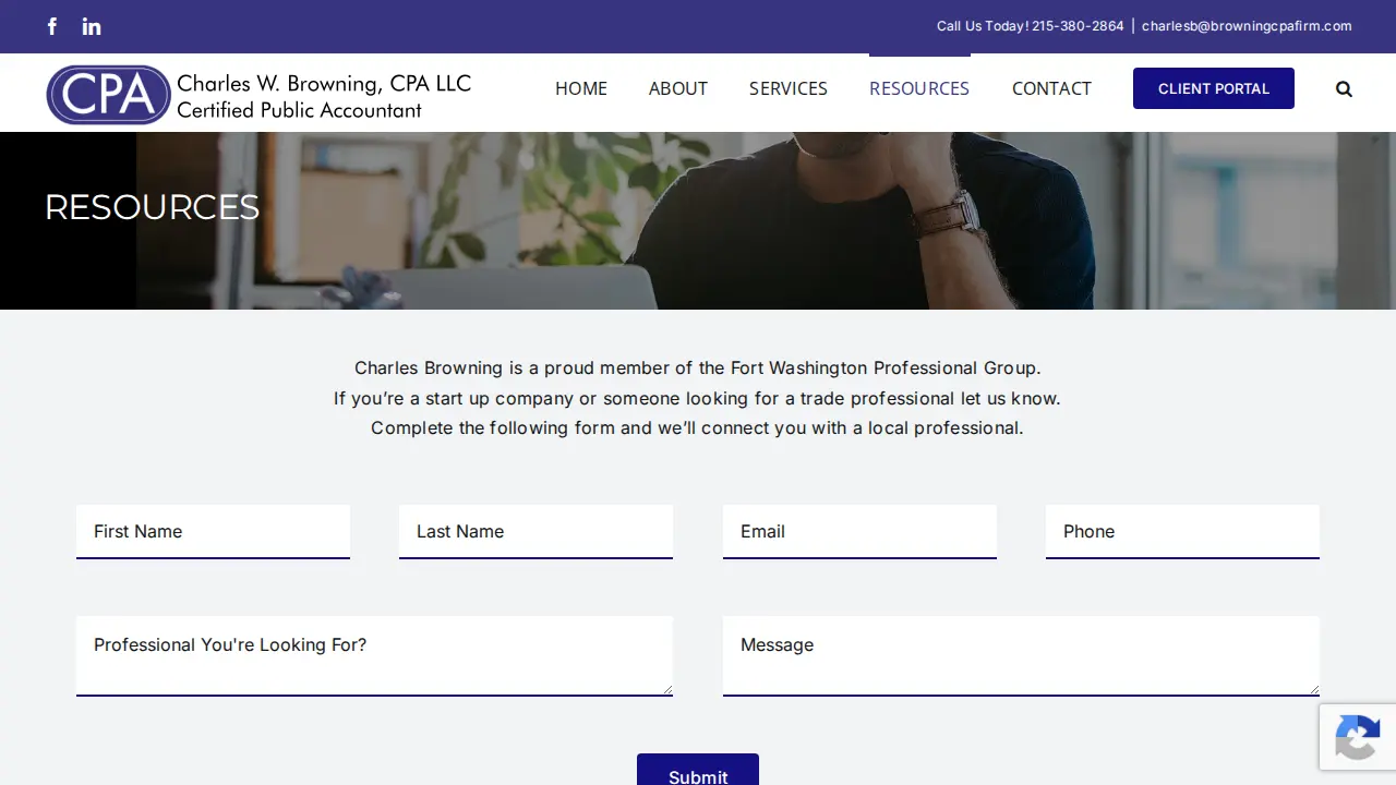 Charles W. Browning, CPA page