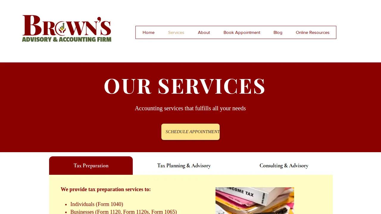 Brown's Advisory & Accounting Firm Inc. page
