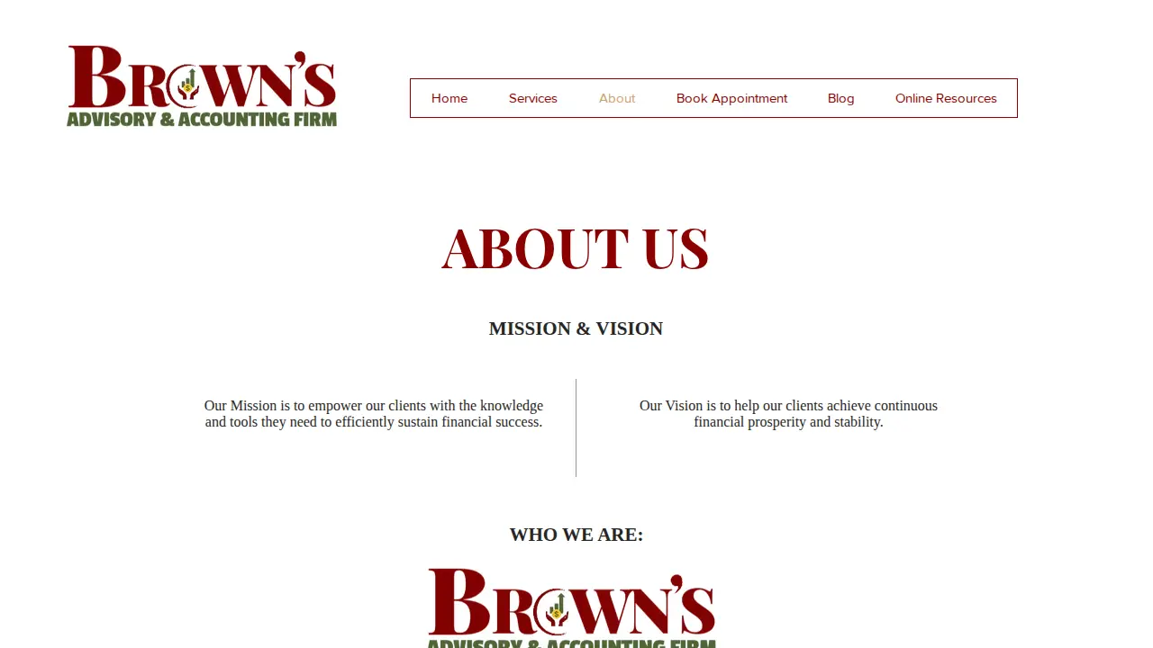 Brown's Advisory & Accounting Firm Inc. page
